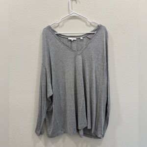 Vince dropped shoulder dolman v neck grey long sleeve shirt size XXXL